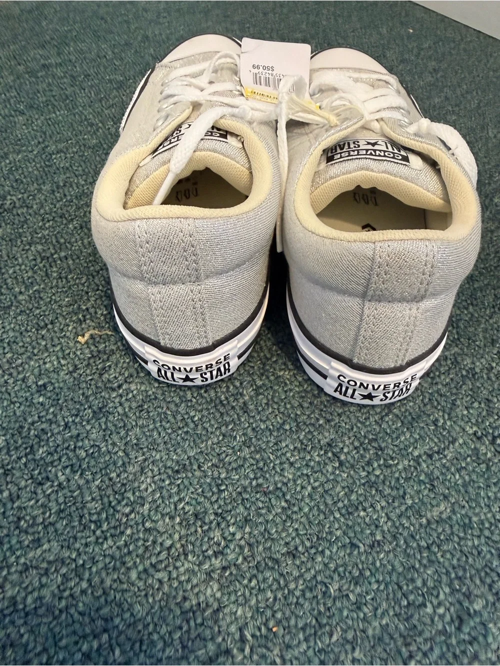 Converse Kids Silver Low-Top Glitter Sneakers